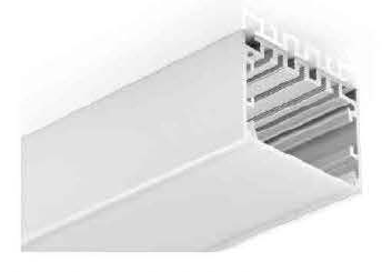Moss LED ALLL-5035 flat milky diffuser cover 2 meter length shown snapping into aluminum channel profile for LED strip light housing