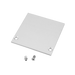 Moss LED ALLL-5035D aluminum LED channel solid end cap without wire hole silver square plate with mounting screws on transparent background