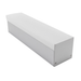 Moss LED ALLL-5035-D2 aluminum LED channel profile full length angled view showing deep silver rectangular extrusion with frosted polycarbonate diffuser cover installed and end cap with screw detail on white background