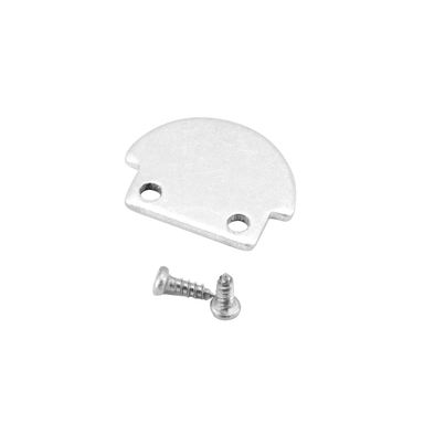 Moss LED ALM-1815 aluminum channel end cap closed without wire hole silver metal finish with mounting screw for LED strip profile