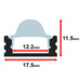 Moss LED ALM-2019C aluminum channel profile cross-section technical drawing showing dimensions 17.5mm base width 11.5mm height 12.2mm inner channel width with dome diffuser cover and mounting clip for corner mount LED strip lighting installation