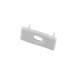 Moss LED ALM-2310 end cap with wire feed-through hole white plastic with snap-in prongs for wide low-profile aluminum LED strip channel profile
