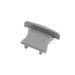 Moss LED ALM-2515 closed end cap without hole gray plastic with wide flanges angled view for surface mount aluminum channel LED strip profile clean finish installation accessory