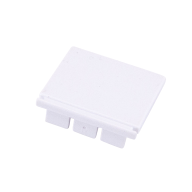 Moss LED ALM-2618B closed end cap without hole white plastic with toothed snap-in edge for surface mount aluminum channel LED profile clean finish for LED strip lighting installation