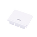 Moss LED ALM-2618B end cap with wire hole white plastic with toothed snap-in edge for surface mount aluminum channel LED profile with cable pass-through for LED strip lighting installation
