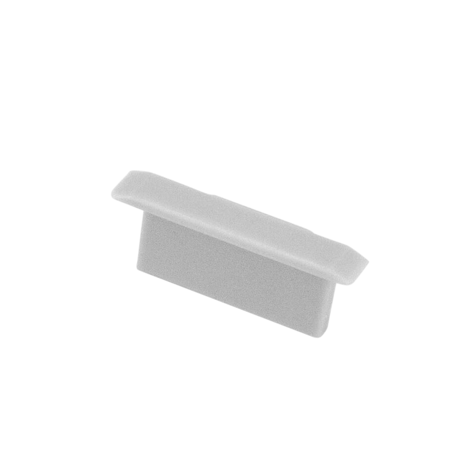 Moss LED ALM-2711 closed end cap without hole grey plastic smooth design for slim surface mount aluminum channel LED profile clean finish for LED strip lighting installation