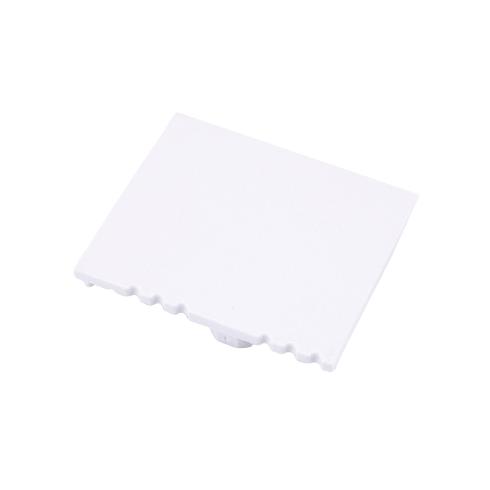 Moss LED ALM-4335 closed end cap without hole white plastic with serrated toothed edge for surface mount aluminum channel LED profile clean finish for LED strip lighting installation