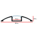 Moss LED ALM-5208 aluminum channel profile cross-section technical drawing showing dimensions 52.3mm total width 8.2mm height 12.3mm inner channel width arched curved surface mount channel only for wide LED strip lighting installation