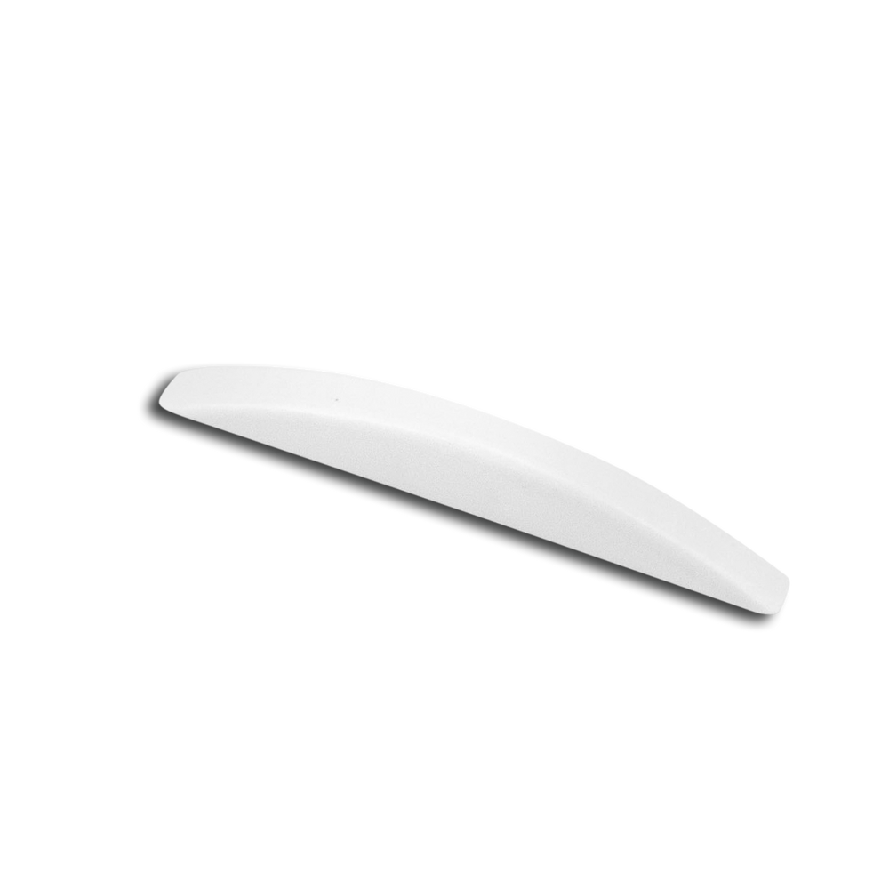 Moss LED ALM-5208 closed end cap without hole white plastic arched curved design for surface mount aluminum channel LED profile clean finish for wide LED strip lighting installation