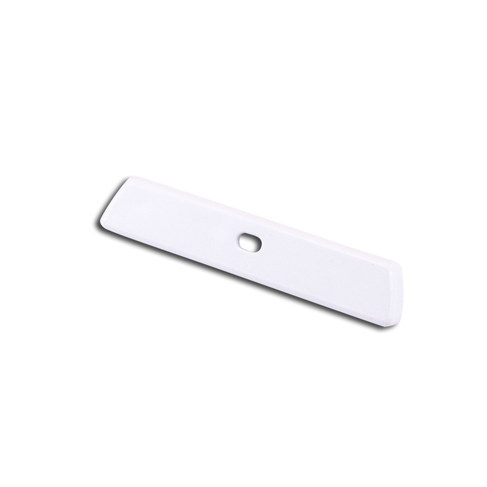Moss LED ALM-5609 end cap with wire hole white plastic for slim recessed aluminum channel LED profile with cable pass-through for recessed LED strip lighting installation
