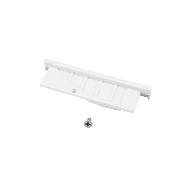 Moss LED ALM-7060B closed end cap without hole white plastic rectangular with mounting screw for recessed aluminum channel LED profile clean finish for wide recessed LED strip lighting installation