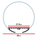 Moss LED ALM-O3030C milky cover round profile cross-section technical drawing showing dimensions 30mm outer width 21.8mm inner width circular diffuser for O3030 aluminum channel