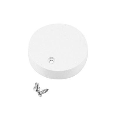 Moss LED ALM-O3030C closed end cap without hole white plastic round disc shape with included mounting screw for dome round surface mount aluminum channel LED profile clean finish for LED strip lighting installation