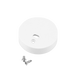 Moss LED ALM-O3030C end cap with wire hole white plastic round disc shape with included mounting screw for dome round surface mount aluminum channel LED profile cable pass-through for LED strip lighting installation