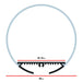 Moss LED ALM-O6060C aluminum channel only round profile cross-section technical drawing showing dimensions 58mm outer width 39.19mm inner width with heat sink fins