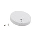 Moss LED ALM-O6060C end cap with wire hole white plastic large round disc shape with two included mounting screws for dome round surface mount aluminum channel LED profile cable pass-through for LED strip lighting installation