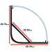 Moss LED ALM-P3030 milky cover corner profile cross-section technical drawing showing dimensions 29.70mm x 29.70mm with 20.55mm diagonal diffuser