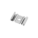 Moss LED ALQ-1807 surface mounting clip silver metal with screw hole and channel grip tabs for securing slim aluminum channel LED profile to surface for low-profile LED strip lighting installation