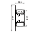 Moss LED ALQ-1848 aluminum channel profile cross-section technical drawing showing dimensions 18.3mm total width 48.6mm total height 30.8mm channel height 11.8mm inner width with surface mounting clip for rectangular linear pendant LED lighting