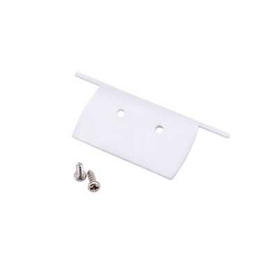 Moss LED ALQ-1848 closed end cap without hole white plastic rectangular with mounting screws for rectangular aluminum channel LED profile clean finish linear pendant lighting installation