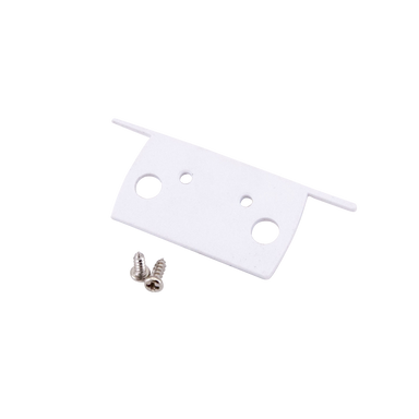 Moss LED ALQ-1848 end cap with wire hole white plastic rectangular with mounting screws and cable pass-through for rectangular aluminum channel LED profile linear pendant lighting installation