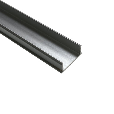 Moss LED ALQ-1848 surface mounting channel silver aluminum 2 meter length perspective view showing U-shaped channel profile for securing rectangular aluminum LED profile to ceiling or wall
