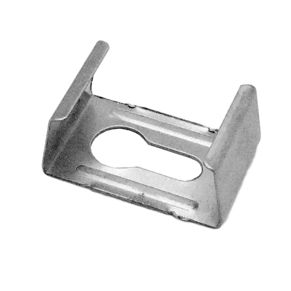 Moss LED ALQ-1919H mounting clip metal bracket close up angled view showing screw slot