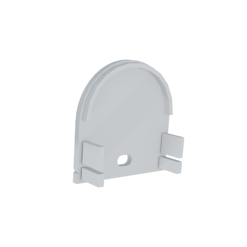 Moss LED ALQ-3015B white end cap with hole for aluminum channel profile on transparent background