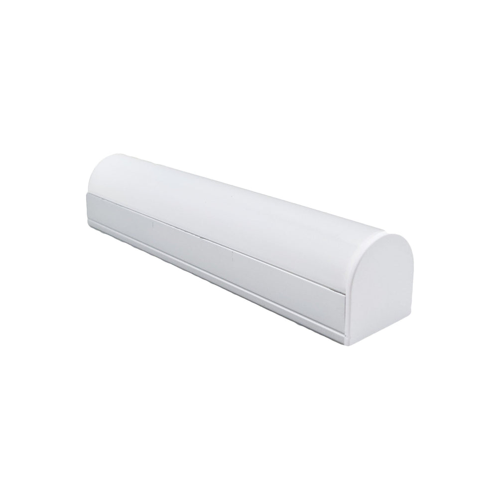 Moss LED ALQ-3015B white aluminum LED channel with rounded cover fully assembled end view
