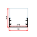 Moss LED ALQ-3015C square cover cross-section dimensions 30mm wide by 30.4mm high aluminum channel
