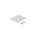Moss LED ALQ-3535F end cap with wire feed-through hole brushed aluminum square plate with included mounting screws for 35x35mm square aluminum LED strip channel profile