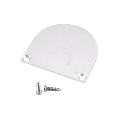 Moss LED ALQ-4542 closed end cap without hole silver aluminum dome shape with mounting screws for square aluminum channel LED profile clean finish for pendant lighting installation