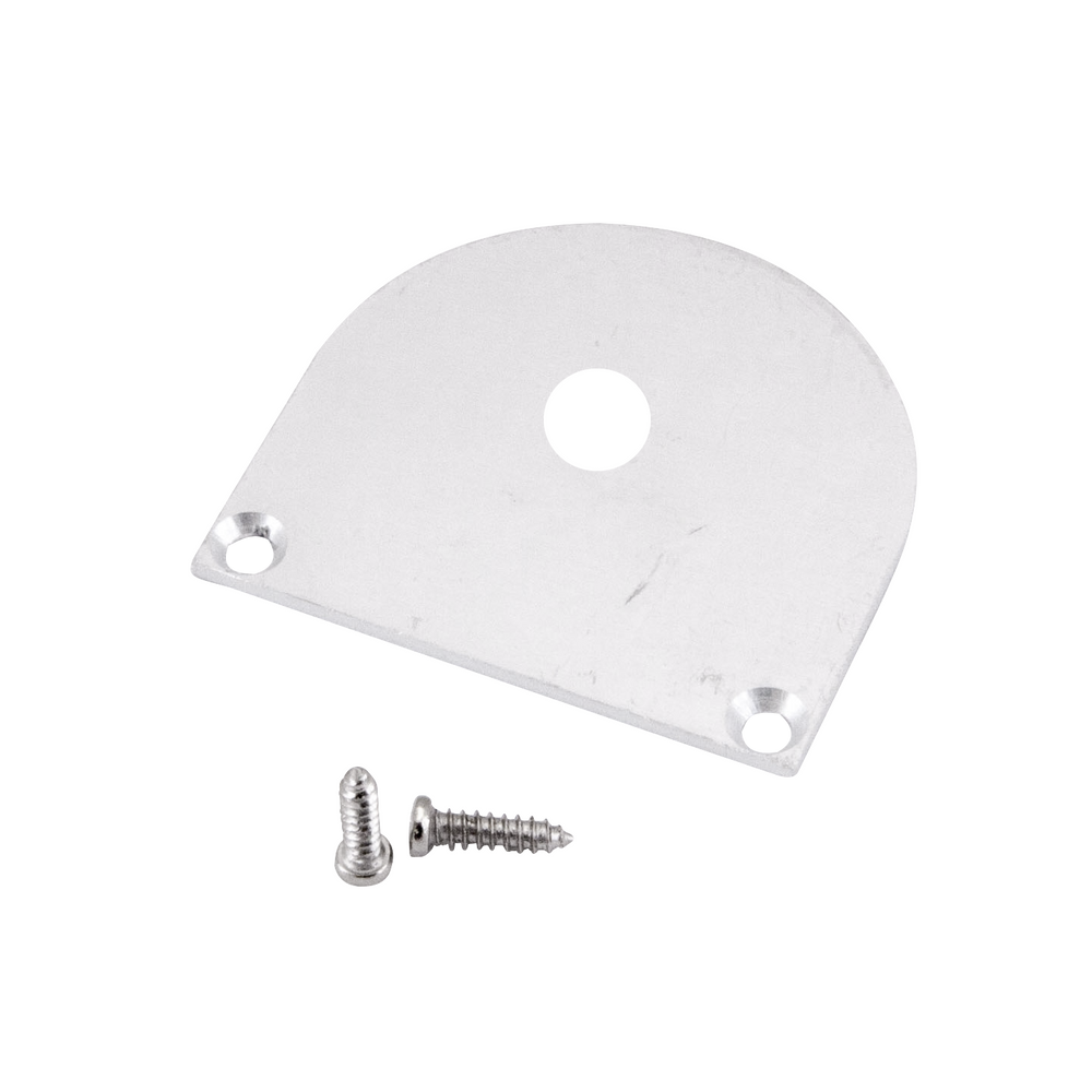 Moss LED ALQ-4542 end cap with wire hole silver aluminum dome shape with mounting screws and cable pass-through for square aluminum channel LED profile pendant lighting installation