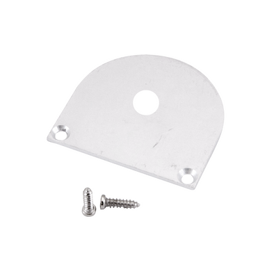 Moss LED ALQ-4542 end cap with wire hole silver aluminum dome shape with mounting screws and cable pass-through for square aluminum channel LED profile pendant lighting installation