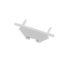 Moss LED ALS-A3010 closed end cap without hole white plastic for surface mount aluminum channel LED profile with serrated grip edge mounting tabs and screw hole for clean finish slim low-profile LED strip lighting installation