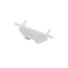 Moss LED ALS-A3010 end cap with wire hole white plastic for surface mount aluminum channel LED profile with serrated grip edge mounting tabs and cable pass-through for slim low-profile LED strip lighting installation
