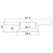 Moss LED ALSST-6114 aluminum channel cross-section technical drawing showing dimensions 61.5mm width 14mm height 20.7mm channel width 28.5mm base