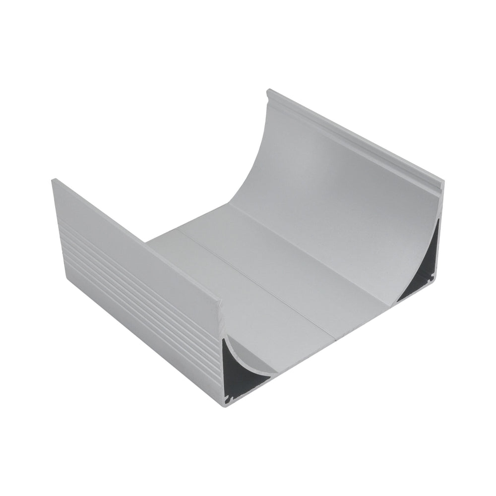Moss LED ALSST-8035B stair step aluminum channel only 2.44 meter open profile angled view showing wide 80x35mm LED strip housing