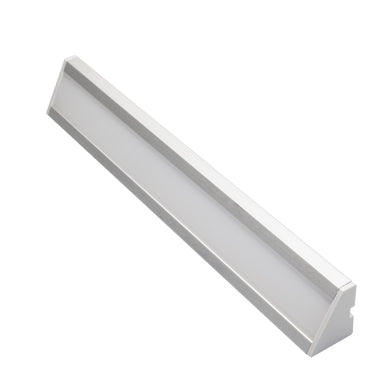 Moss LED aluminum channel MOSS-ALS-A2016 silver anodized profile with milky diffuser cover full length view for LED strip lighting