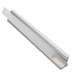 Moss LED aluminum channel MOSS-ALS-A2016 silver anodized profile open view without cover showing LED tape mounting groove and end cap