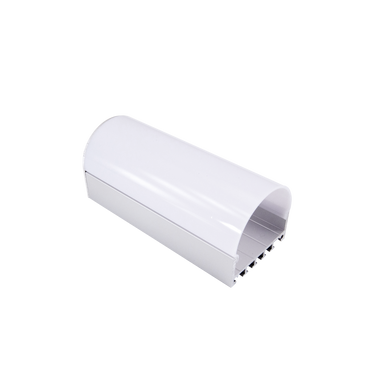 Moss LED ALQ-4542 wide dome aluminum channel profile fully assembled with milky diffuser cover for surface mount dual LED strip installation