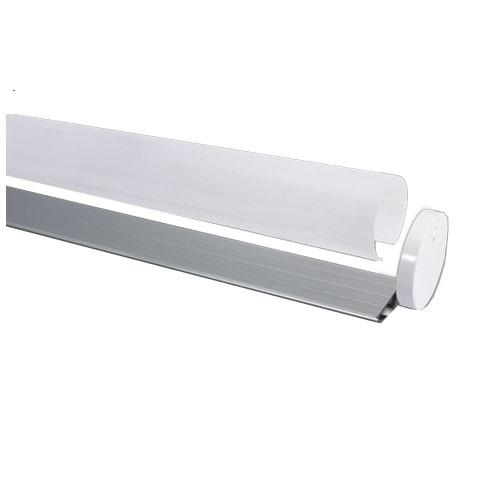 Moss LED aluminum channel O6060C with clear diffuser cover open showing internal LED strip mounting area and end cap