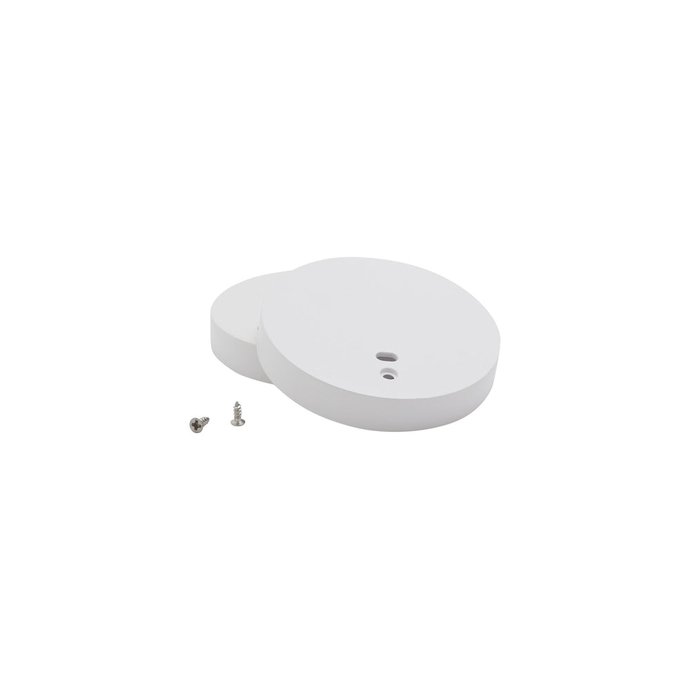 Moss LED aluminum channel O6060C round end cap accessory with mounting screws for 60mm profile on white background