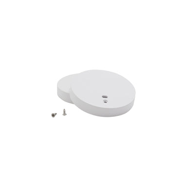 Moss LED aluminum channel O6060C round end cap accessory with mounting screws for 60mm profile on white background