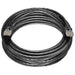 MossLED 100ft black Cat5E ethernet network cable coiled with RJ45 connectors, 350MHz UTP bare copper patch cord