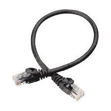 MossLED 1ft black Cat5E ethernet network cable with RJ45 connectors, 350MHz UTP bare copper short patch cord