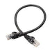 MossLED 1ft black Cat5E ethernet network cable with RJ45 connectors, 350MHz UTP bare copper short patch cord