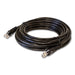 MossLED 25ft black Cat5E ethernet network cable coiled with RJ45 connectors, 350MHz UTP bare copper patch cord