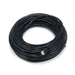 MossLED 75ft black Cat5E ethernet network cable coiled with RJ45 connectors, 350MHz UTP bare copper long run patch cord