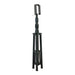 Moss LED CWLS portable tripod light stand with adjustable height telescoping center column clamp bracket at top and collapsible black metal tripod legs on white background